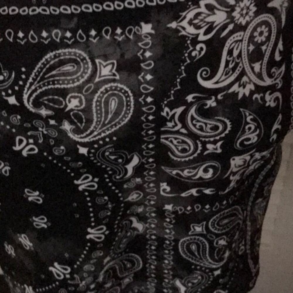Fashion Nova Give Me All The Detail Paisley Skirtall - Black/White S NEW Hippie